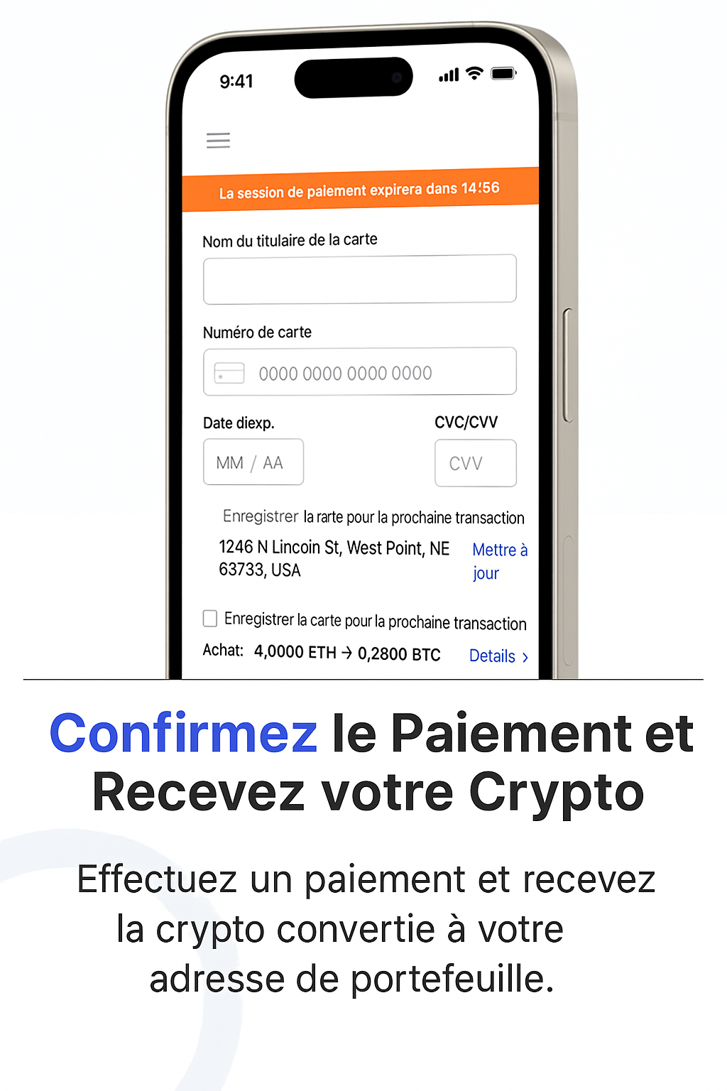 Étape 3: Réception instantanée des cryptomonnaies dans votre portefeuille numérique en quelques minutes